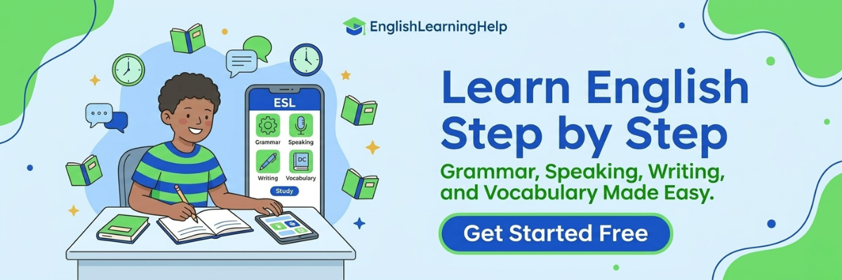 English Learning Help website Homepage Slider