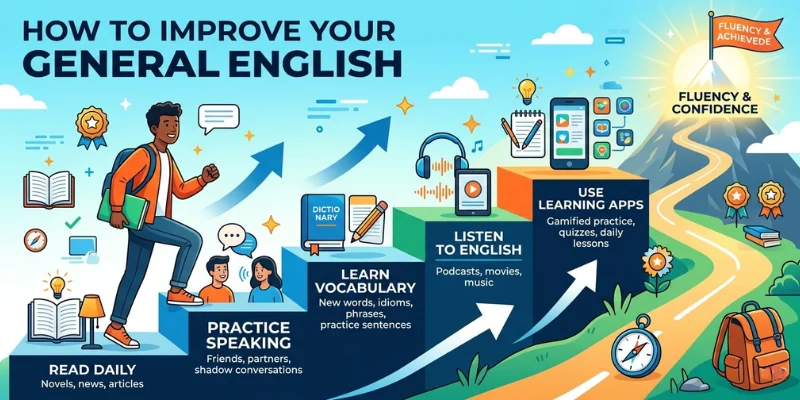 Steps by step guide to improve the General English