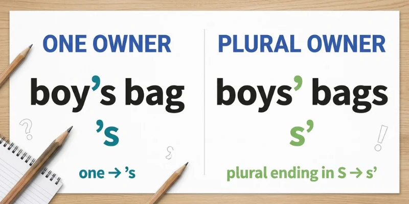 Apostrophe before S versus after S in English grammar