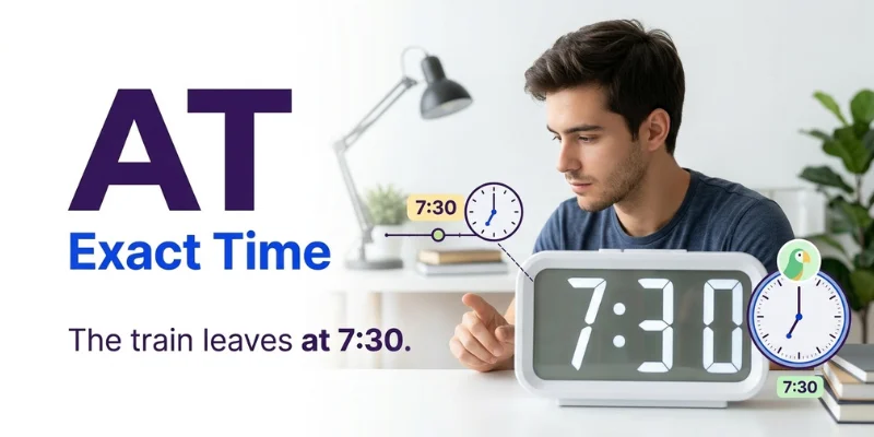 At preposition of time showing how at is used with exact times