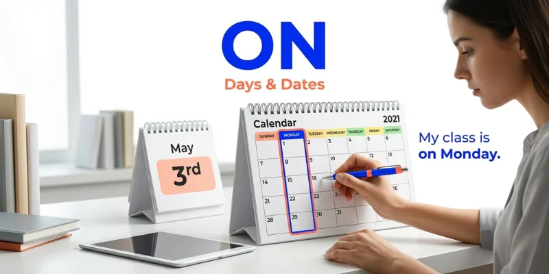 On preposition of time showing its use with days and dates