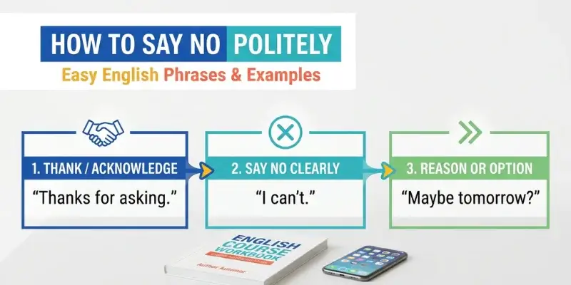 Simple formula for saying no politely in English
