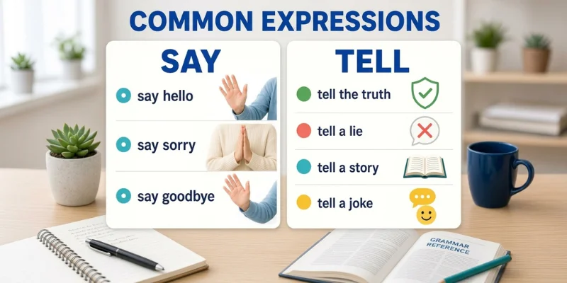 Common Say and Tell expressions including say hello and tell the truth