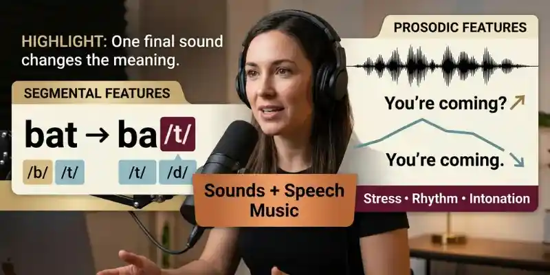 Features Of The English Language Explained: Learn Faster And Smarter Segmental and prosodic features of English showing sounds, stress, rhythm, intonation, and pitch